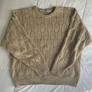 Vintage Burberrys Authentic Burberry Cable Knit Sweater in Tan